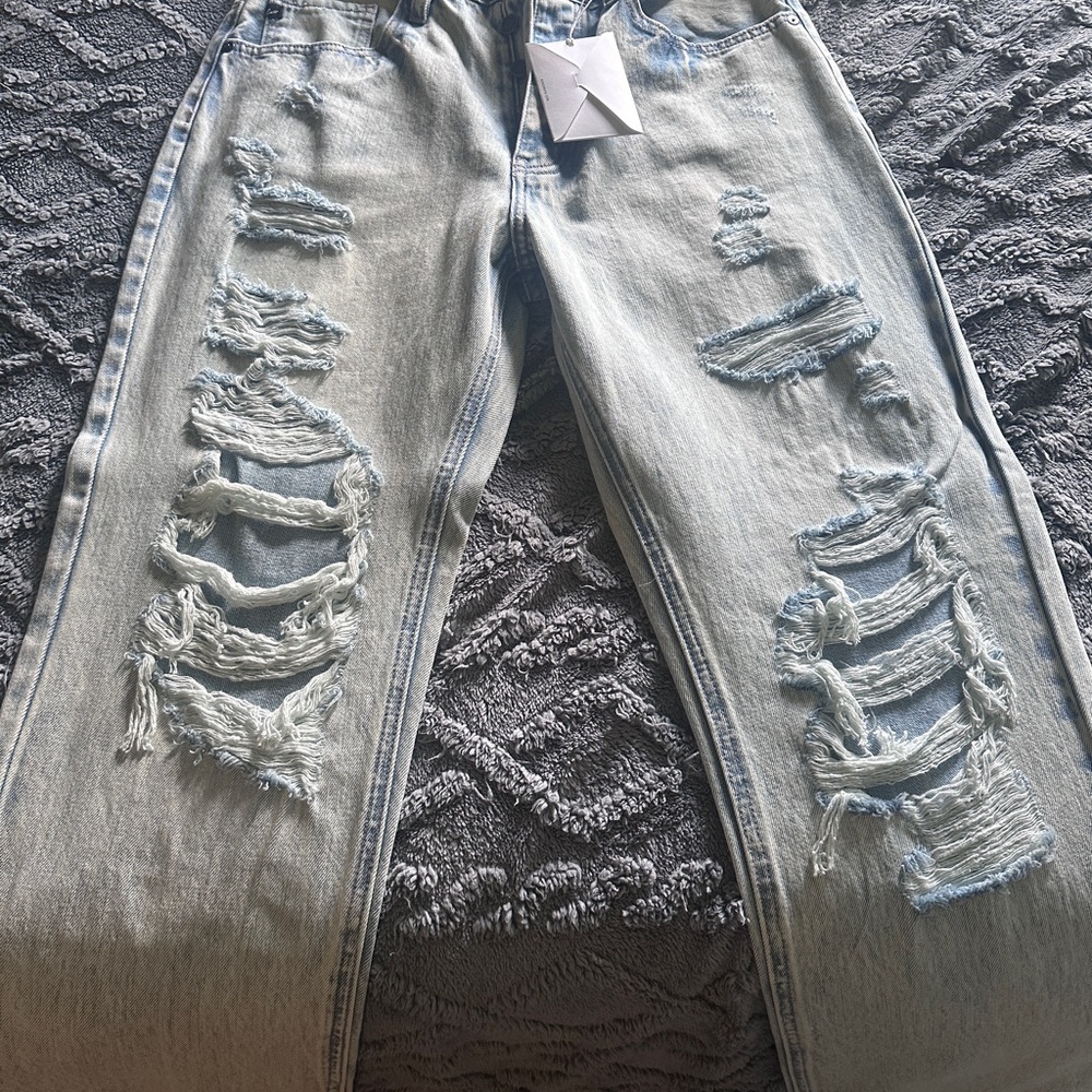 KanCan Blue Boyfriend Distressed Jeans